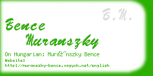 bence muranszky business card